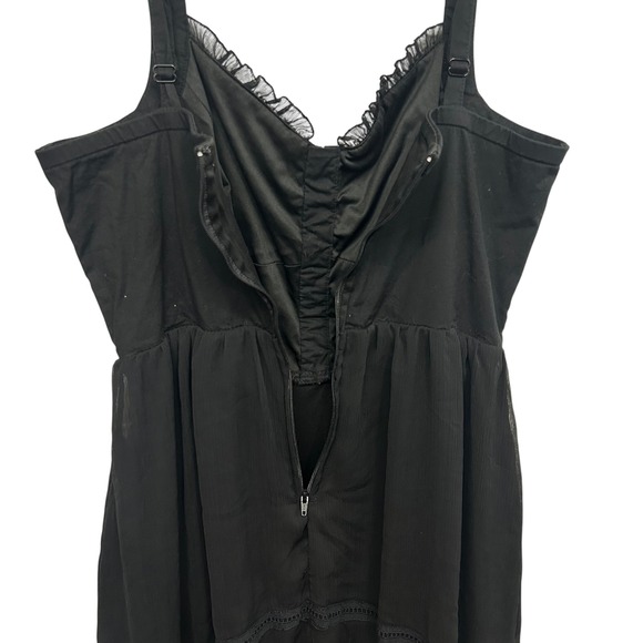 Hot Topic Black Lace Dress Womens L Goth Y2K Dark Romance Asymmetrical - Picture 7 of 7